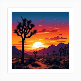 Joshua Trees National Park Sunset Art Print