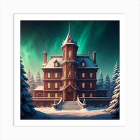 Santa'S Mansion Art Print