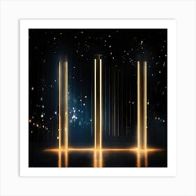 Three Pillars In The Dark Art Print