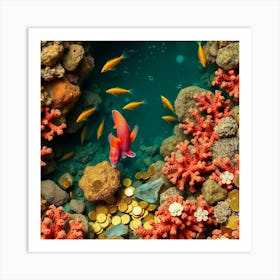 Coral Reef With Fishes 4 Art Print