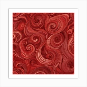 Abstract Red Swirls 2 Art Print