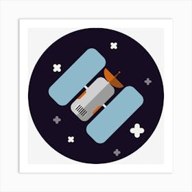 Satellite In Space Machine Art Print