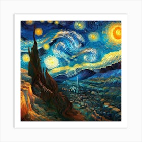 Van Gogh Painted A Starry Night Over The Grand Canyon 1 Art Print