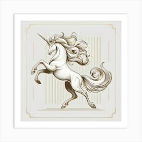 Unicorn With Long Mane Art Print