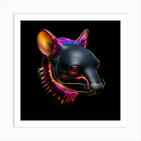 Neon Rat Head 1 Art Print