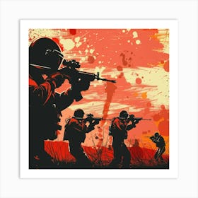 Splatter Soldiers Art Print