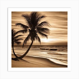 Palm Trees On The Beach By Mike Mcdonald Art Print