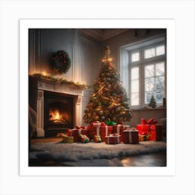 Christmas Tree In The Living Room 81 Art Print