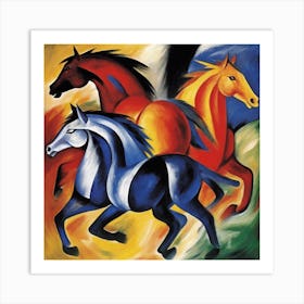 Three Horses 1 Art Print