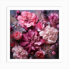 Pink Carnations 5 Art Print