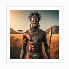 African Warrior 1 Art Print