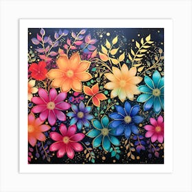 Colorful Flowers 3 Art Print