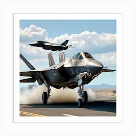 F35 Fighter Jet In A Dog Fight (7) Art Print