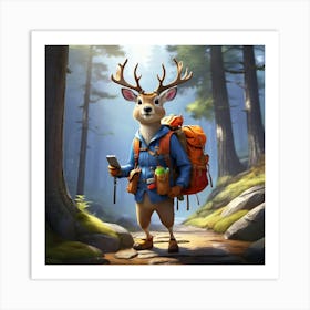 Deer In The Woods 65 Art Print