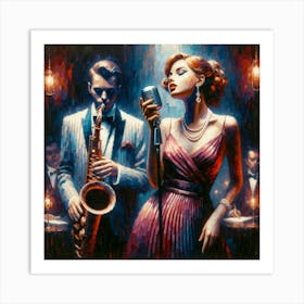 Saxophone Lovers Art Print