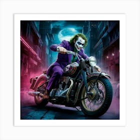 Joker On A Motorcycle 11 Art Print