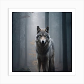 Wolf In The Forest Art Print