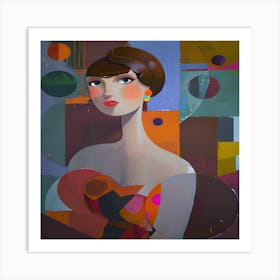 Empowered Elegance: Woman's Journey in Abstraction Art Print Art Print