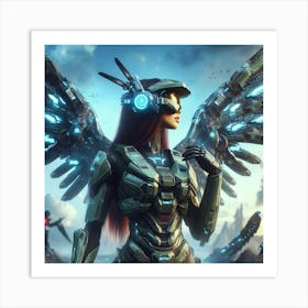 Halo Woman With Wings 1 Art Print