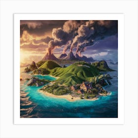 A Stunning 3d Rendering Of An Imaginary Island Mea Cvez4adfqzsqxlk Diofgg J8isuc1kq Wgzqhnkp5ulg Art Print