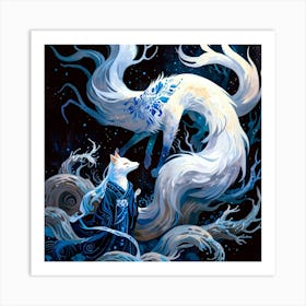 Fox And Wolf Art Print