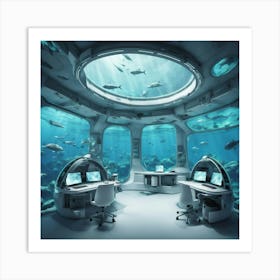 Underwater Office Art Print