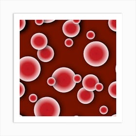 Papercut Red Circles Square Art Print