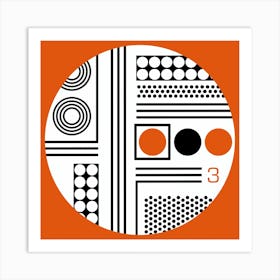 Orange Mid Century Geometric Print Art Print