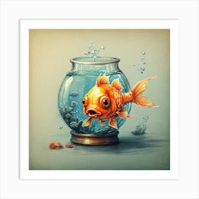 Goldfish In A Bowl 5 Art Print