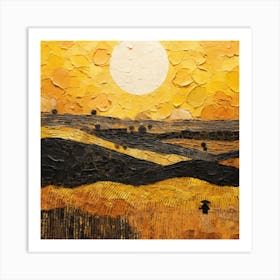 Sunset In The Fields Art Print