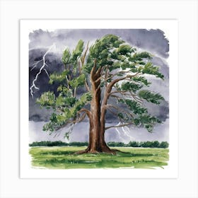 Stormy Tree Art Print