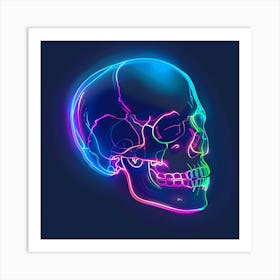 Neon Skull 2 Art Print