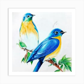 Bluebirds Art Print