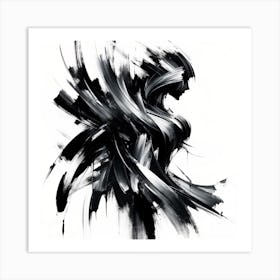 "Monochrome Elegance" is a striking abstract art piece that captivates with its bold brush strokes and dynamic movement, creating a powerful silhouette that suggests a blend of grace and strength. This sophisticated black and white palette offers versatility to complement any decor, making it a perfect statement piece for contemporary art lovers and collectors. The painting's abstract nature invites personal interpretation, ensuring that it will spark conversation and intrigue. Whether displayed in a minimalist setting or as a contrasting element in a colorful room, "Monochrome Elegance" will enhance the space with its timeless allure and artistic depth. Add this compelling artwork to your collection and let it transform your space into a gallery of modern sophistication. Art Print