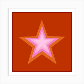 Pink and Orange Star 1 Art Print