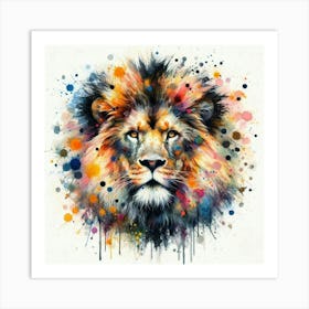 Lion Head Painting Art Print