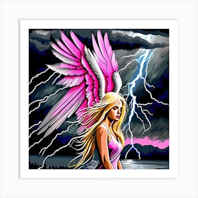 Saddened Angel Painting Art Print