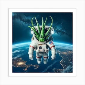 Astronaut Aloe Art Print