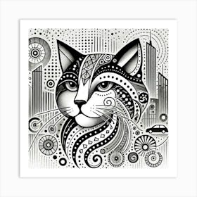 Fogtail City Cat Art Print