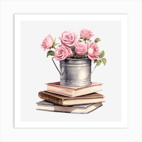 Roses In A Bucket Art Print