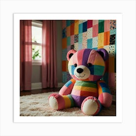 Rainbow Teddy Bear Art Print