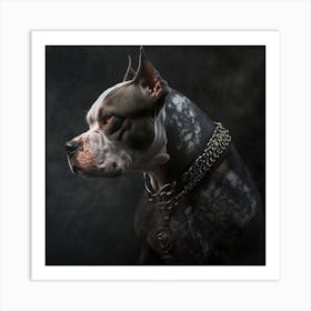 Pit Bull Dog Portrait 1 Art Print