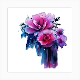 Watercolor Flowers 1 Art Print