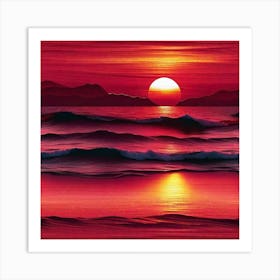 Sunset Over The Ocean 40 Art Print