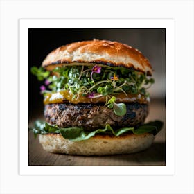Burger With Greens 2 Art Print