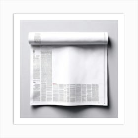 Mock Up Blank Newspaper Open Spread Broadsheet Tabloid Printable Customizable Template U (5) Art Print