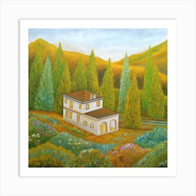 House In The Woods Square Art Print