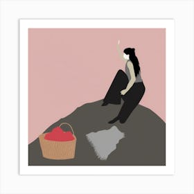 Woman With A Basket Art Print