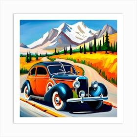 Classic Car Illustration Art Print