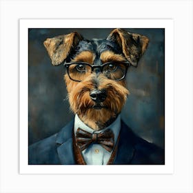 This Airedale Is All Business 8 Art Print